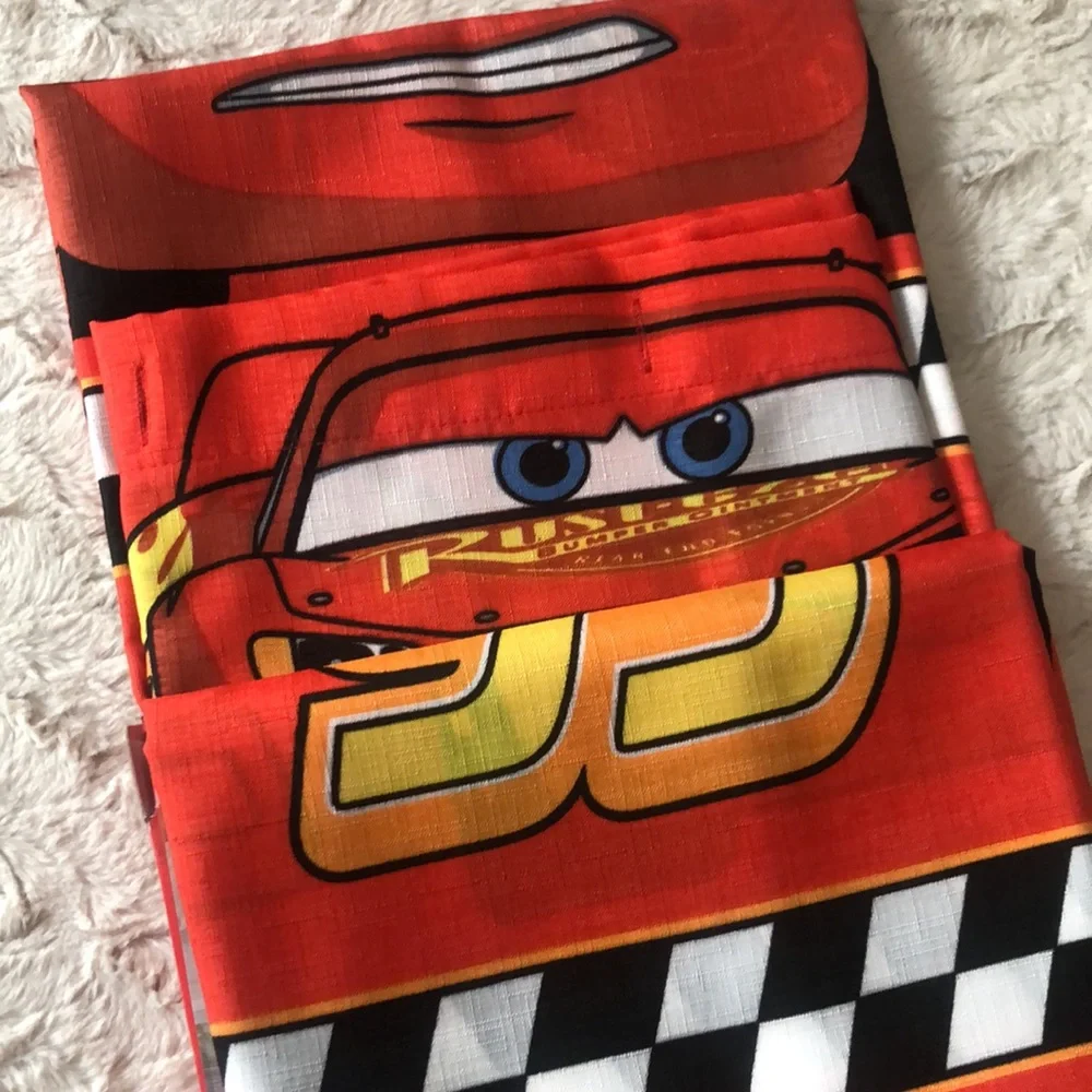 Disney Pixar Cars Lightning McQueen Shower Curtain Set - Red Black